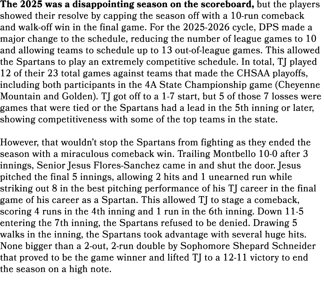 The 2025 was a disappointing season on the scoreboard, but the players showed their resolve by capping the season off...