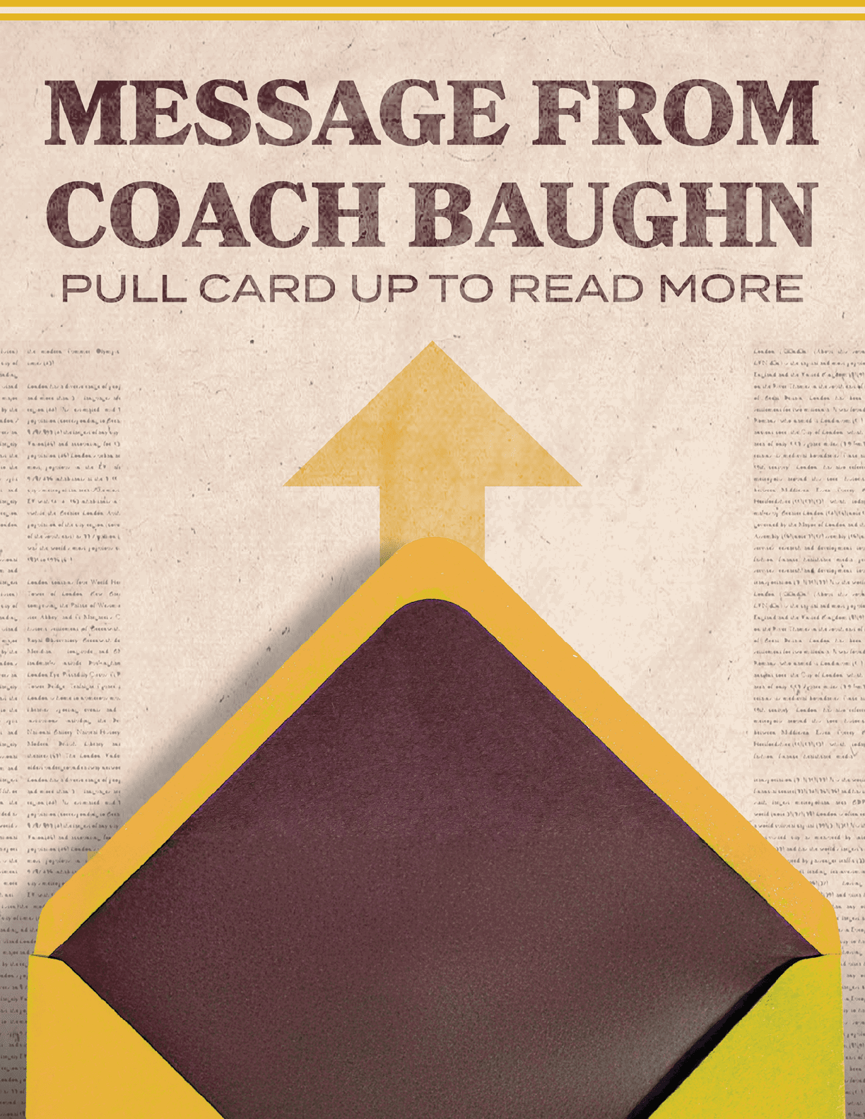 A cardboard box with a message from coach Baugh. AI generated content