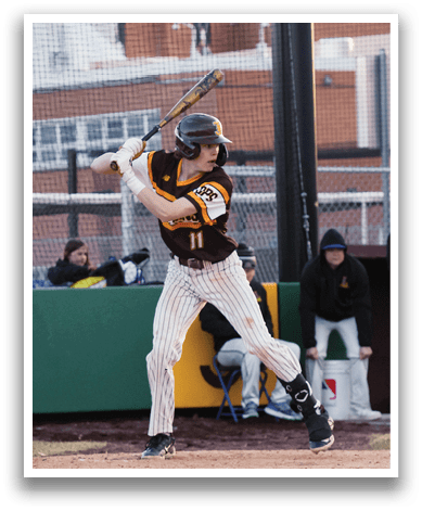 A baseball player is swinging a bat on a field. AI generated content