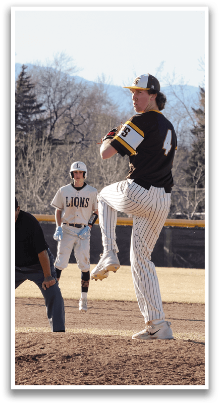 A baseball player is in the middle of a pitch, with his leg up in the air. AI generated content