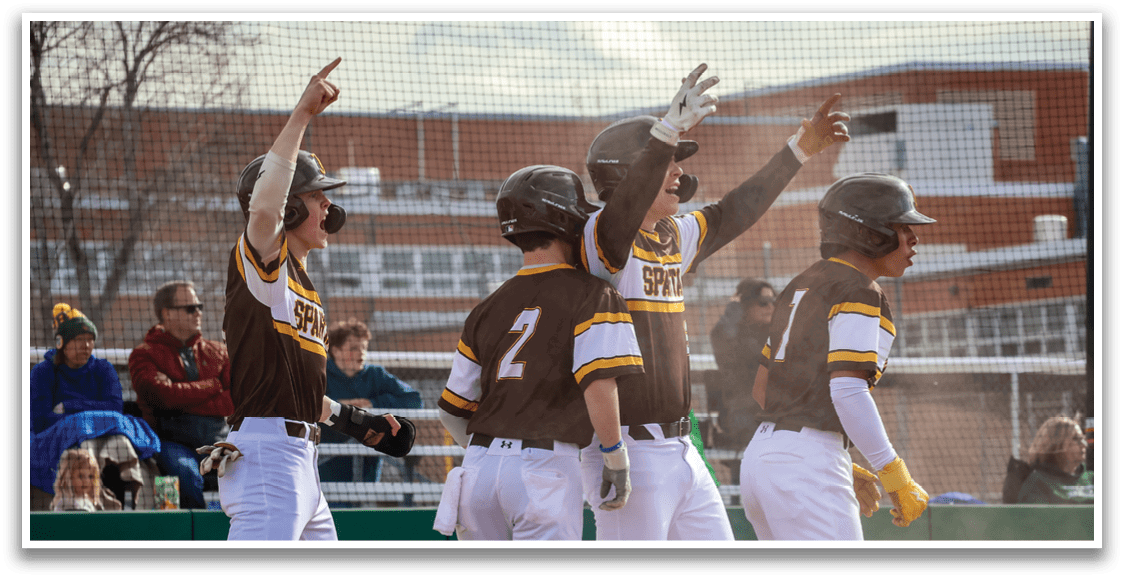 Baseball players celebrating a hit. AI generated content