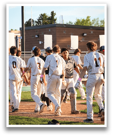 Baseball players walking off the field after a game. AI generated content
