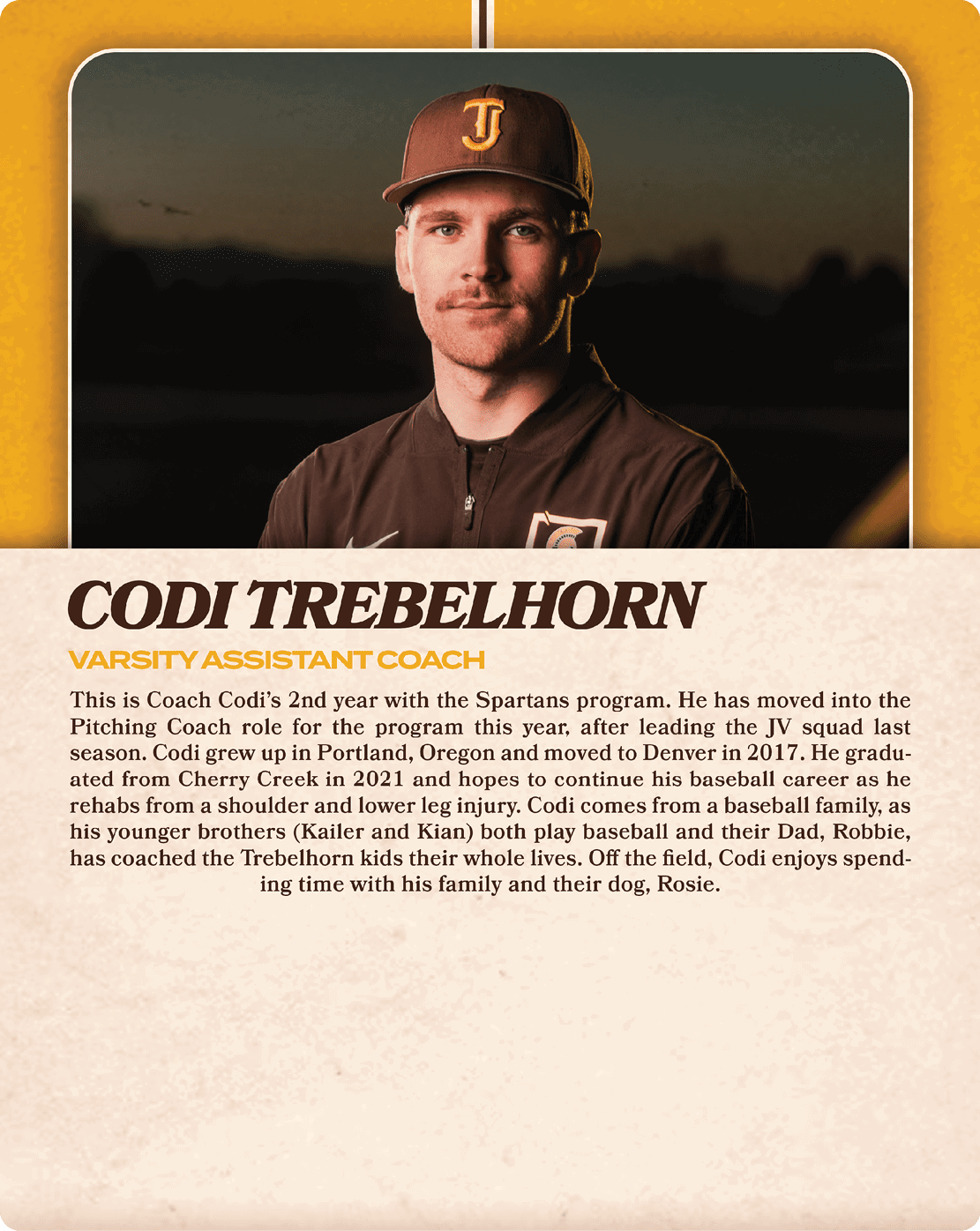 A man wearing a baseball uniform is shown on a card. AI generated content