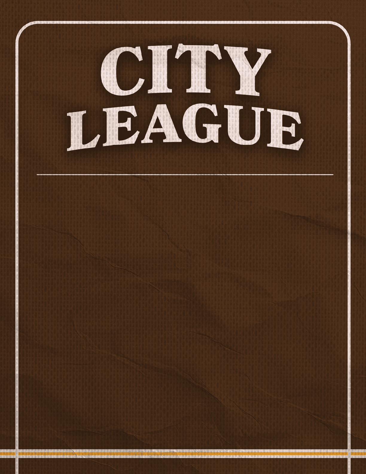 A brown paper with the words “City League" written on it. AI generated content