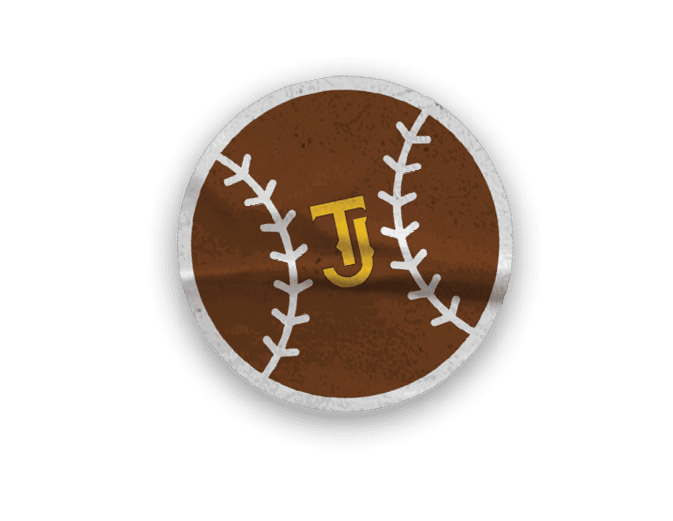 A collection of stickers and magnets featuring the letters JJ and the number 1. AI generated content