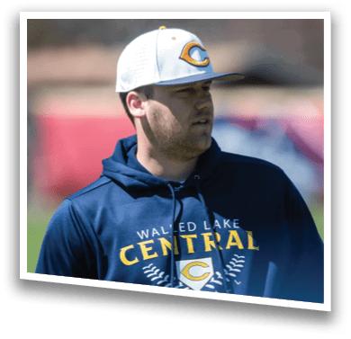 A man wearing a blue and white baseball cap and a blue hoodie with the word Central on it. AI generated content