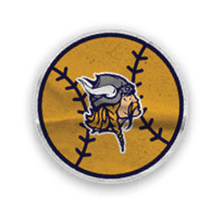 A collection of Vikings merchandise, including a logo, a map of the United States, and a football helmet. AI generated content