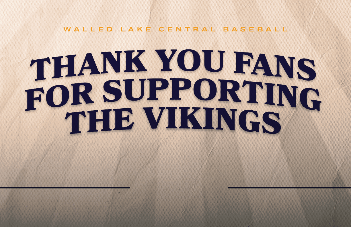A sign that says “Thank you fans for supporting the Vikings". AI generated content