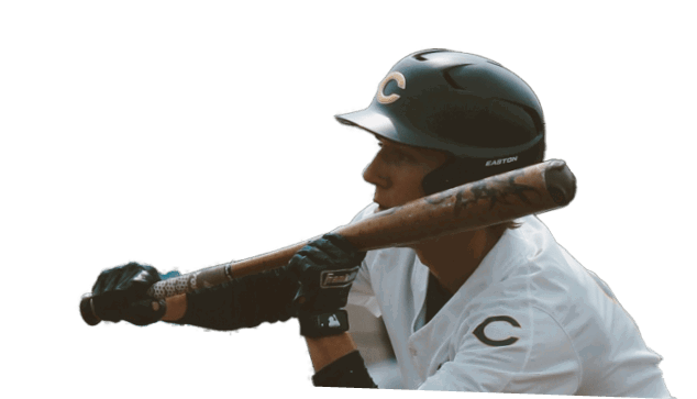 A baseball player in a white uniform is holding a bat, preparing to swing at a pitch. AI generated content