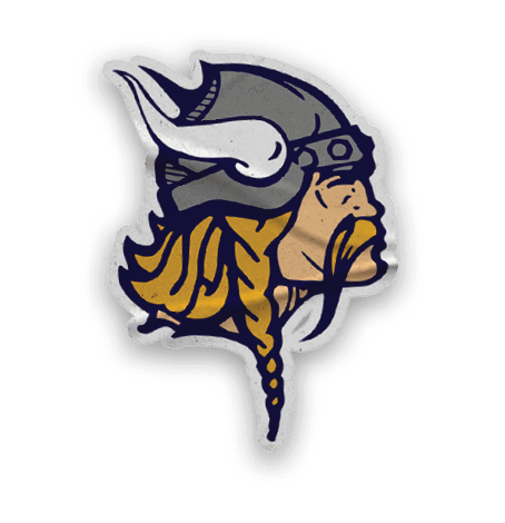 A collection of Vikings merchandise, including a logo, a map of the United States, and a baseball glove. AI generated content