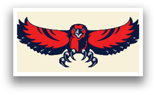 A red and blue bird with a beak and claws. AI generated content