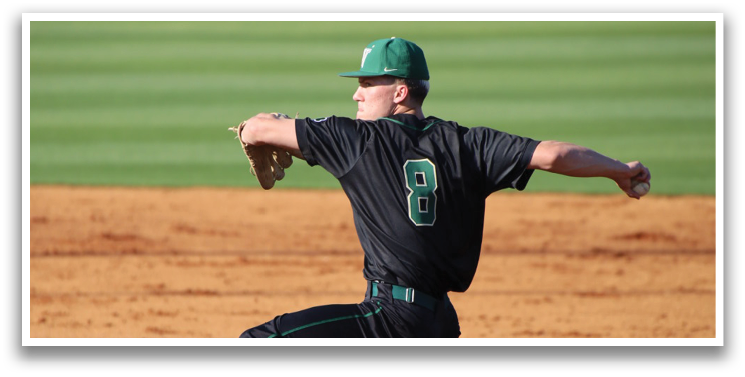 A baseball player in a black shirt and green hat is pitching a ball on a field. AI generated content