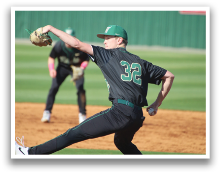 A baseball player in a black and green uniform is throwing a ball on a field. AI generated content