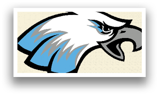 A blue and white eagle with a black beak and eyes. AI generated content