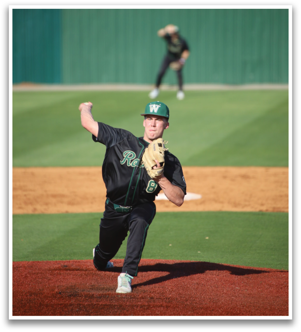 A baseball player in a black shirt and green hat is throwing a ball. AI generated content
