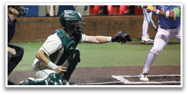 A baseball player is swinging a bat at a ball. AI generated content