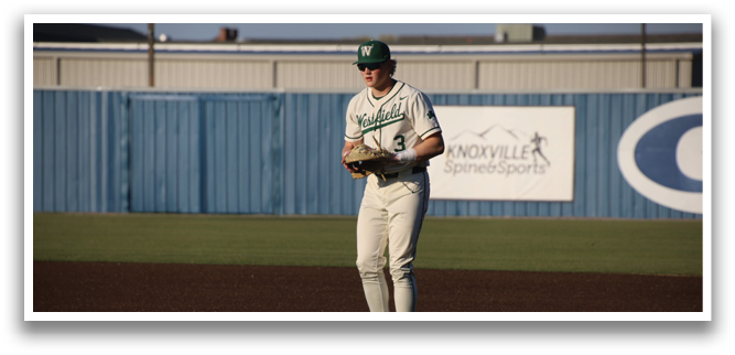A baseball player in a white uniform stands on the field, holding a baseball glove. AI generated content
