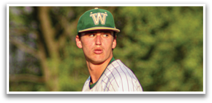 A baseball player in a grey and white striped uniform stands on a field, holding a baseball glove. AI generated content