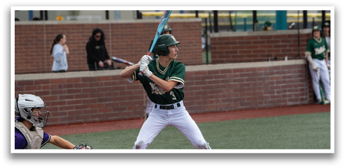 A baseball player is at bat, holding a bat and preparing to swing. AI generated content