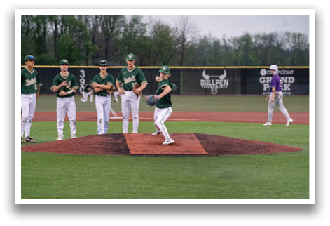 Baseball players on a field, one of them is pitching the ball. AI generated content