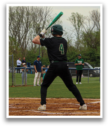 A baseball player is at bat, holding a bat and getting ready to swing. AI generated content