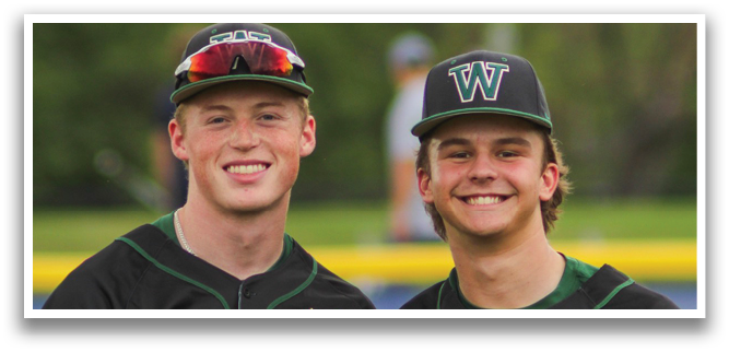 Two baseball players wearing green and black uniforms pose for a picture. AI generated content