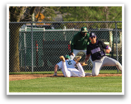 A baseball player slides into a base while another player tries to catch the ball. AI generated content