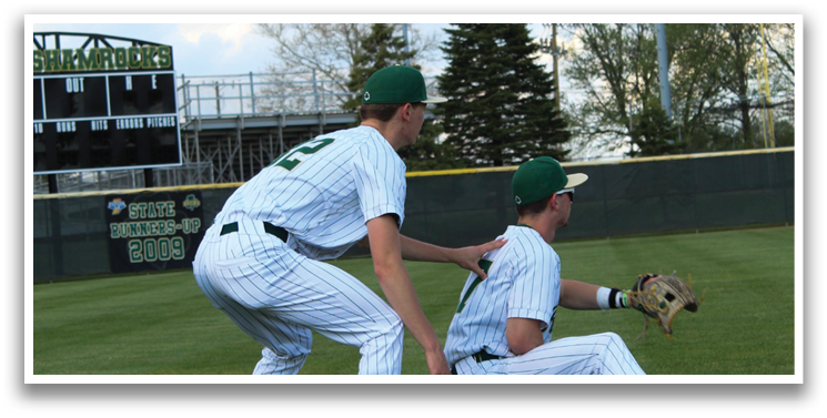 Two baseball players on a field, one kneeling and the other crouching. AI generated content