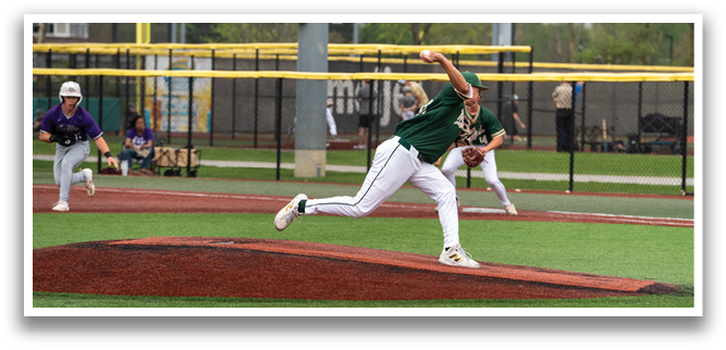 A baseball player in a green shirt and white pants is throwing a ball on a field. AI generated content