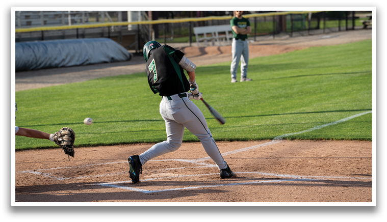A baseball player is swinging a bat at a ball. AI generated content