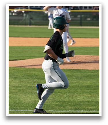 A baseball player is running to a base while the catcher is waiting to catch the ball. AI generated content