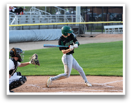 A baseball player is swinging a bat at a ball during a game. AI generated content