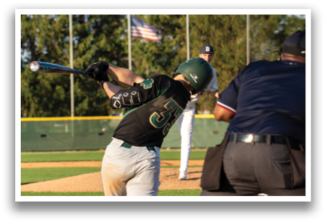 A baseball player is swinging a bat at a ball. AI generated content