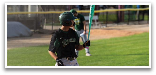 A baseball player in a green and black uniform is swinging a bat on a field. AI generated content