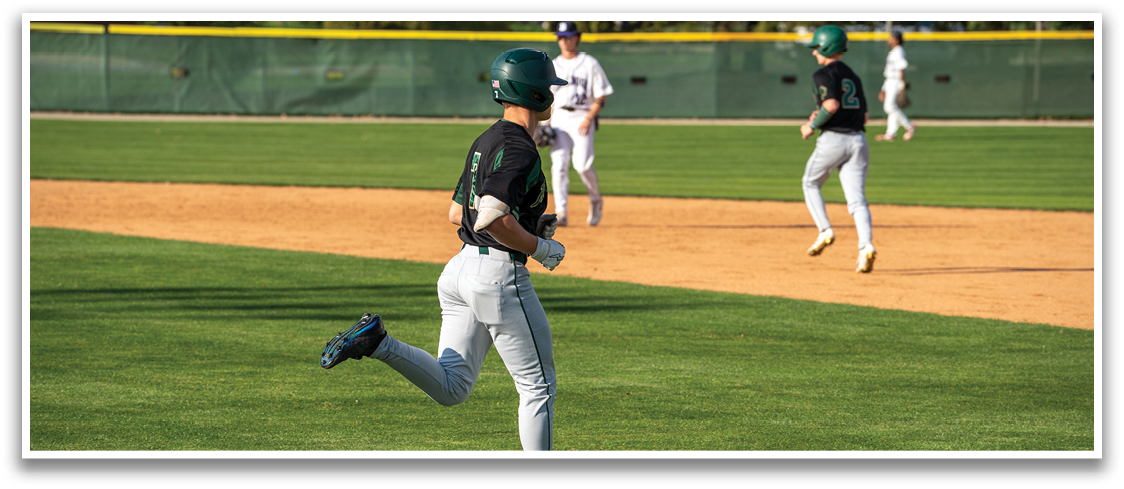 A baseball player is running to first base while another player is running to second base. AI generated content