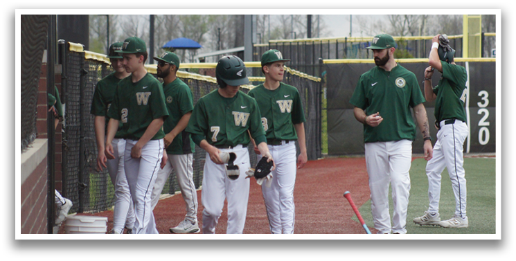A group of baseball players wearing green uniforms are walking on the field. AI generated content