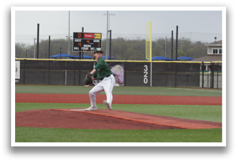 A baseball player is at bat, holding a bat and preparing to swing. AI generated content