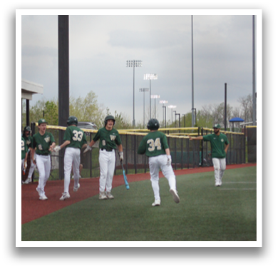 Baseball players walking on the field. AI generated content