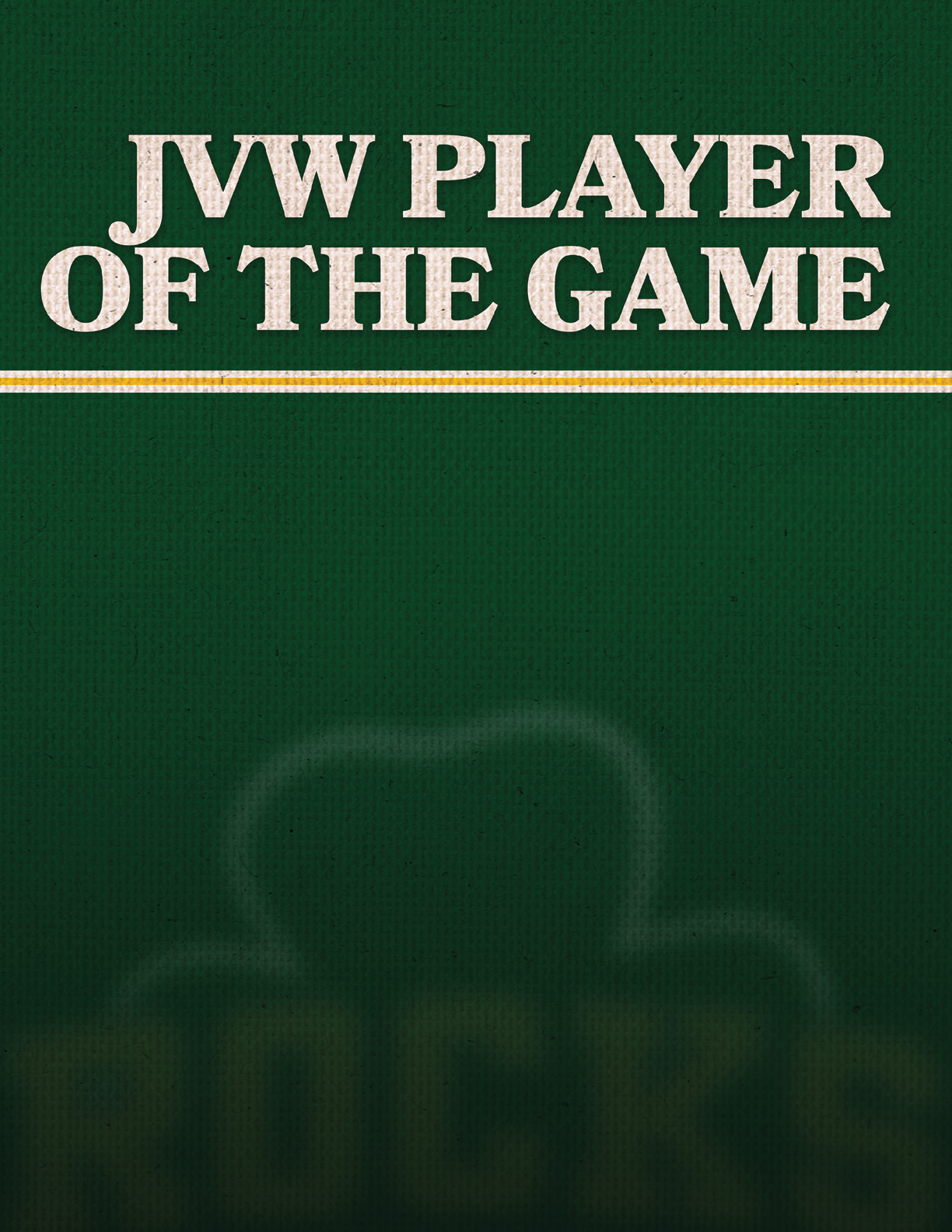 A green and yellow poster with the words “JV Player of the Game" written on it. AI generated content