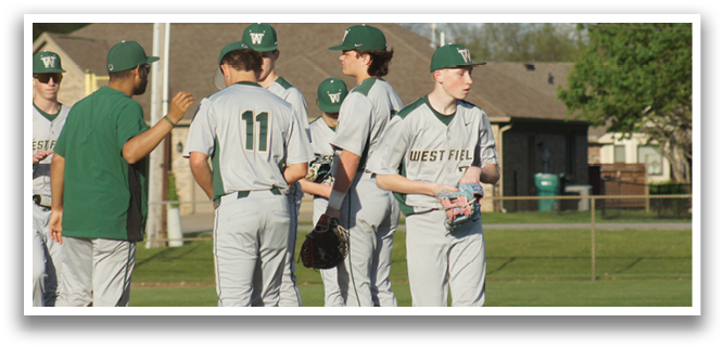 Baseball players in uniforms on a field, some of them talking to each other. AI generated content