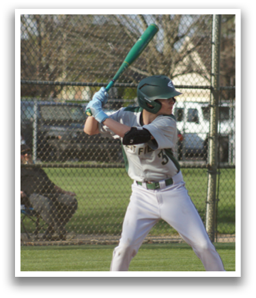 A baseball player is at bat, holding a bat and preparing to swing. AI generated content