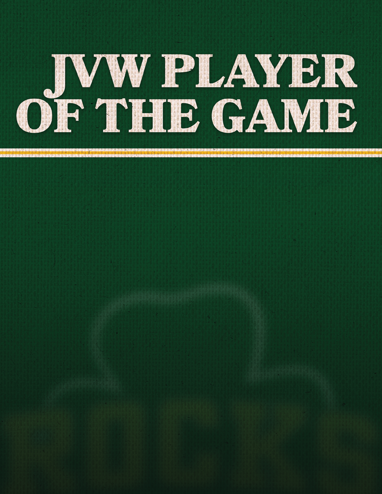A green and yellow poster with the words “JV Player of the Game" written on it. AI generated content