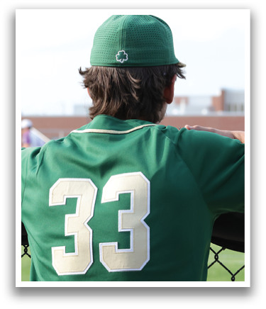 A baseball player wearing a green jersey with the number 33 on the back. AI generated content