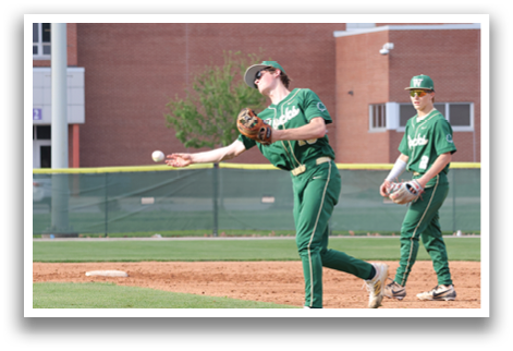 Two baseball players are on the field, one catching a ball and the other running. AI generated content