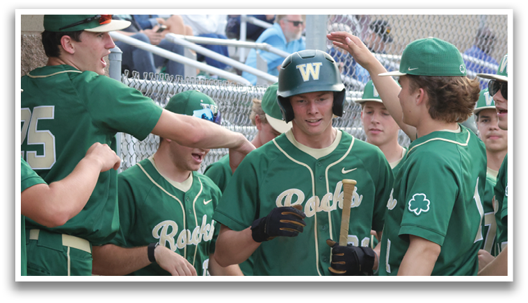 Baseball players wearing green and white uniforms are standing on the field. AI generated content