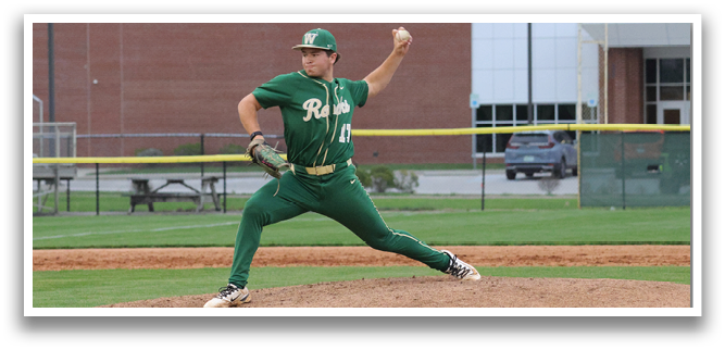 A baseball player in a green uniform is pitching a ball on a field. AI generated content