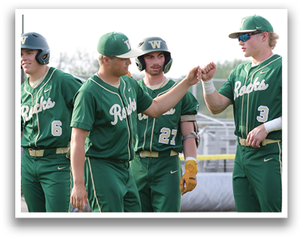 A group of baseball players wearing green jerseys and standing on a field. AI generated content