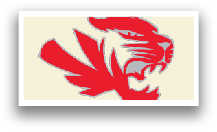 A red and black tiger head with its mouth open. AI generated content