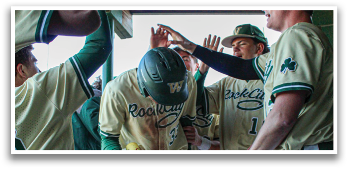 Baseball players celebrating a victory. AI generated content