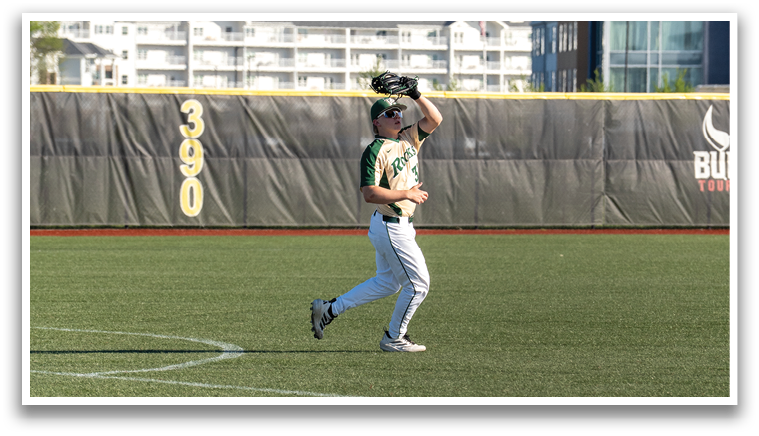 A baseball player is running on the field, wearing a green and white uniform. AI generated content